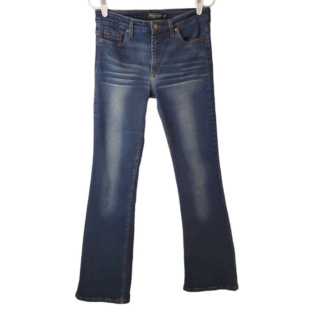 Bisou Bisou Women’s Jean Size 8 Blue Bootcut Denim Factory Faded Casual Luxe